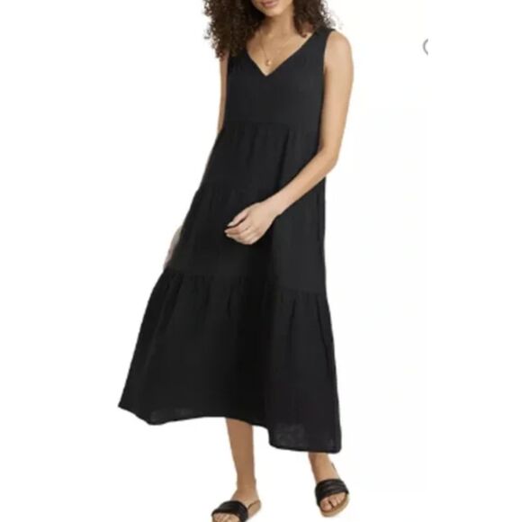 SOLD - Marine Layer 2023 Corinne Double Gauze Cotton Maxi Dress - Picture 4 of 11